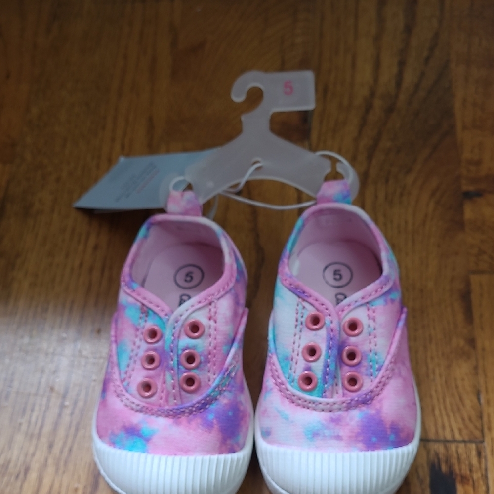 Cat & Jack Kids Pink and Blue Tie-Dye Canvas Slip-On Sneakers